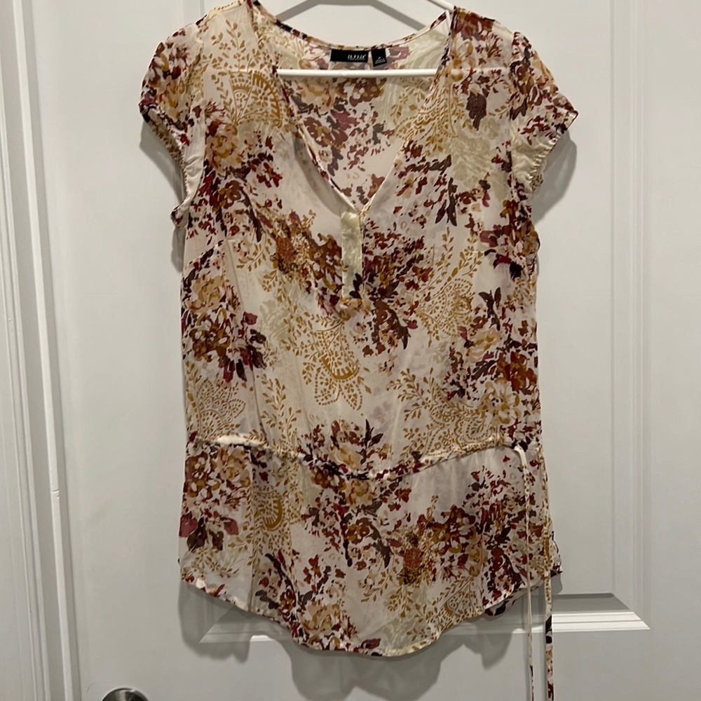ana Floral Blouse Shirt Size M Women’s